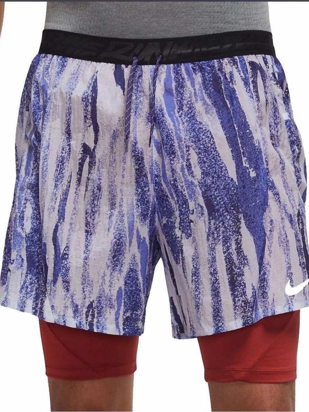 Nike Running Flex Stride Wild Run 2 in 1 Shorts Ghost Cayenne Size M DA1150-057